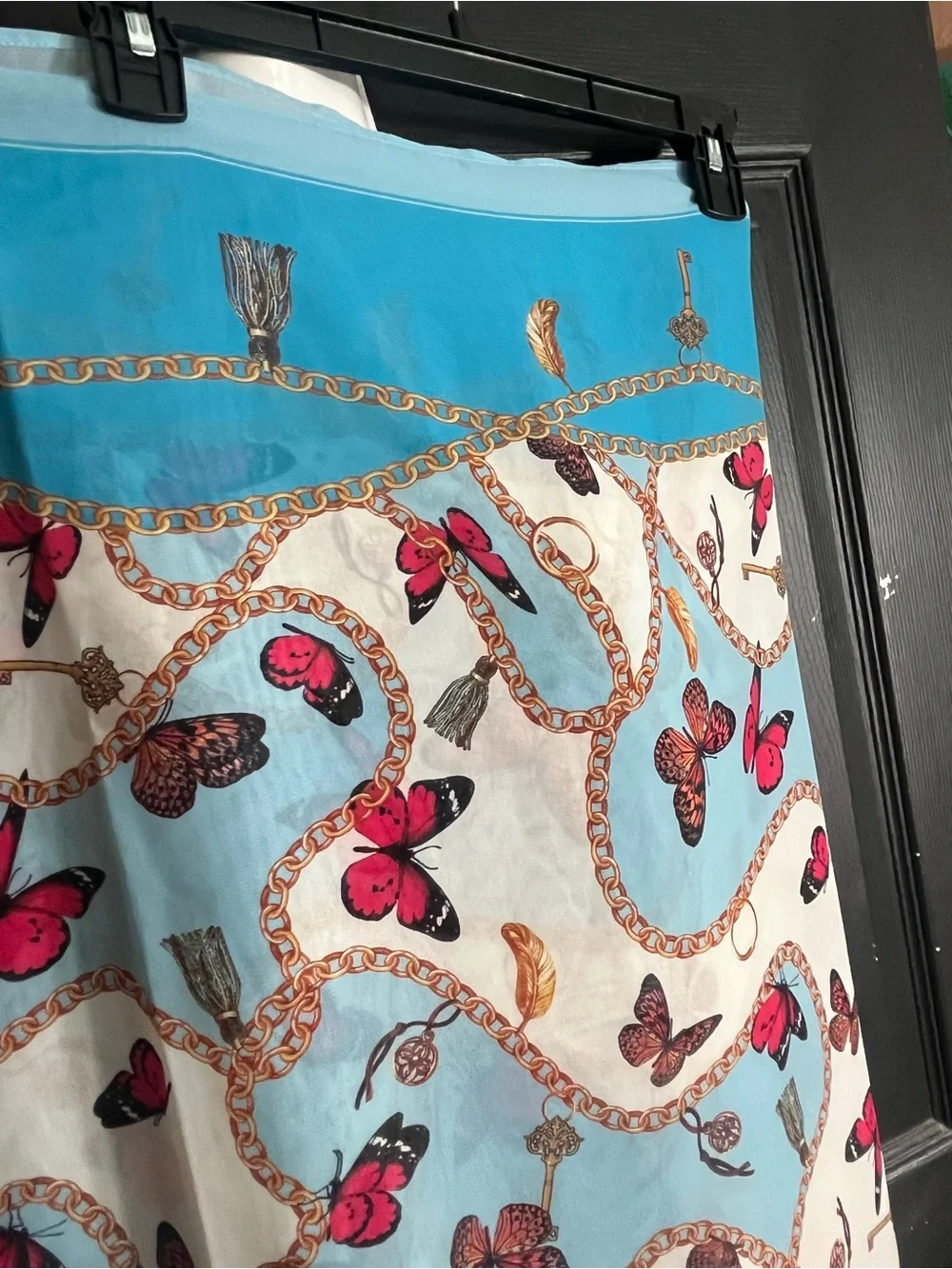 Light Blue Butterfly Print scarf